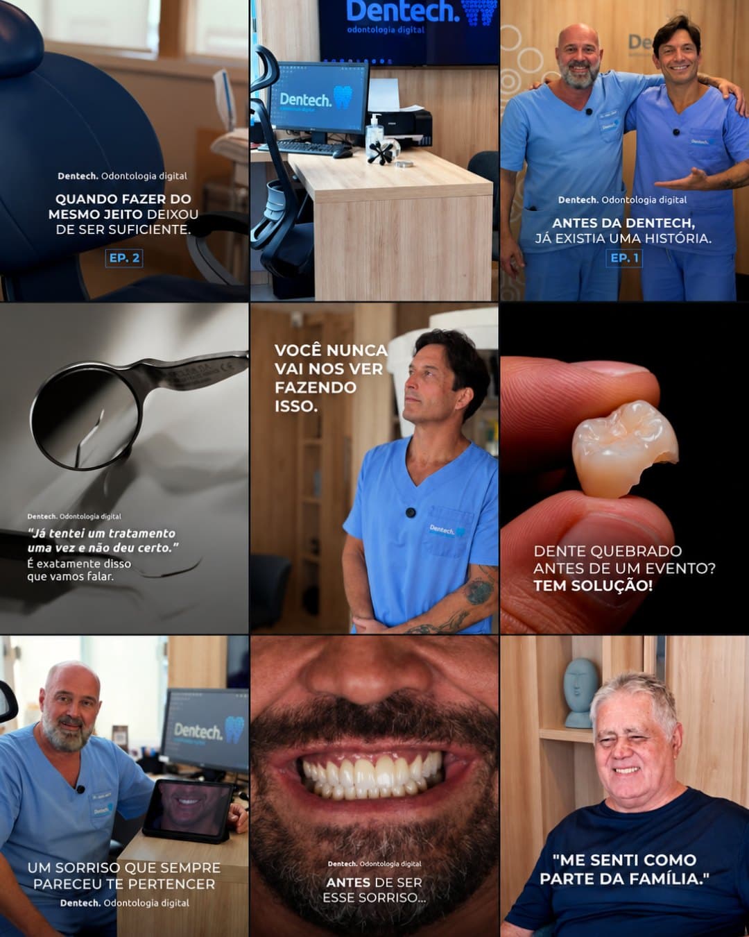 Feed do Instagram da marca Dentech, cuidado pela Boss Marketing